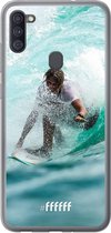 Samsung Galaxy A11 Hoesje Transparant TPU Case - Boy Surfing #ffffff
