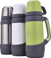 Home Royale Thermosfles - 1 Liter - RVS - Incl. Twee Kopjes - Thermosbeker - Koffie & Thee - Grijs