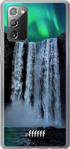 Samsung Galaxy Note 20 Hoesje Transparant TPU Case - Waterfall Polar Lights #ffffff
