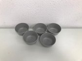 Amuseschaaltjes - vijf stuks - melamine - grijs - 6cm hoog