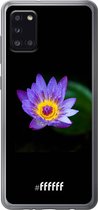 Samsung Galaxy A31 Hoesje Transparant TPU Case - Purple Flower in the Dark #ffffff