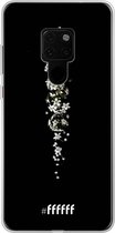 6F hoesje - geschikt voor Huawei Mate 20 -  Transparant TPU Case - White flowers in the dark #ffffff