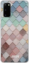 Samsung Galaxy S20 Hoesje Transparant TPU Case - Colour Tiles #ffffff