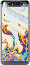 Samsung Galaxy A80 Hoesje Transparant TPU Case - Bubble Texture #ffffff