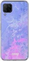 Huawei P40 Lite Hoesje Transparant TPU Case - Purple and Pink Water #ffffff