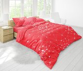 Ephemeris Dekbedoverterkset Tweeperson 200x200/220 cm Rood ster 100%Katoen 4x KUSSENSLOOP