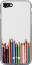 6F hoesje - geschikt voor iPhone 8 - Transparant TPU Case - Pencils #ffffff