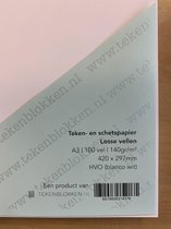 Tekenpapier - Schetspapier - 140 grams HVO wit - A3 - 42 x 29,7 cm - 100 vel - Premium kwaliteit - Losse vellen
