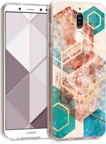 kwmobile telefoonhoesje voor Huawei Mate 10 Lite - Hoesje voor smartphone in goud / rood / turquoise - Glory Zeshoek design