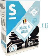 SWEET-SWITCH® - Black & White Cookie - Cacao - Vanillecrème - Snacks - Koek - Suikervrij - Glutenvrij - Palmolievrij - Vegan - 12 x 125 g
