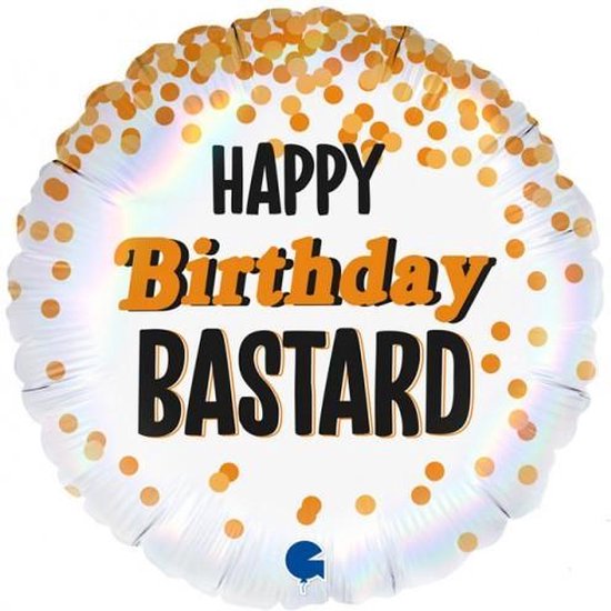 Grabo - 18 Inch - Happy Birthday Bastard - Ballonnen Verjaardag - Helium Ballonnen - Folieballon -Feest ballon