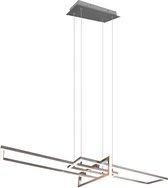 LED Hanglamp - Trion Salana - 34W - Warm Wit 3000K - Dimbaar - Rechthoek - Mat Nikkel - Aluminium