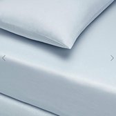 Linens - Basic Hoeslakenset (laken + 2 kussenslopen) 160x200 cm - Light Blue - %100 Cotton |Served by Fienzi