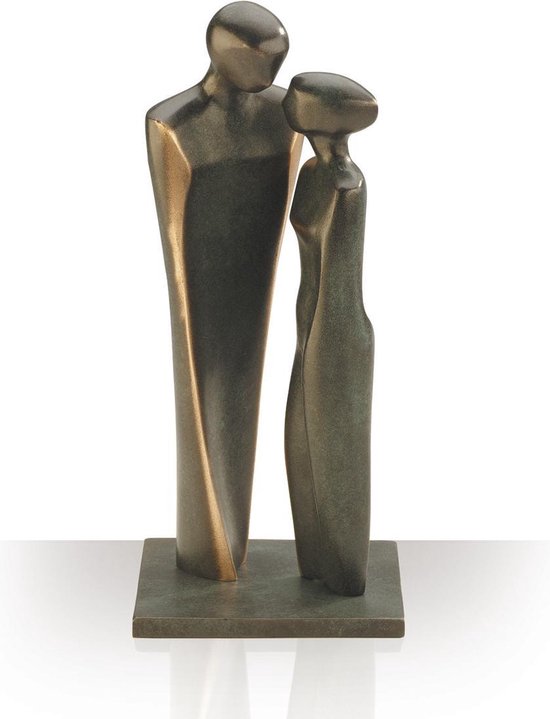 sculptuur liefdespaar - 2 mensen verliefd -bronzen beeld - ECHT BRONS - handwerk
