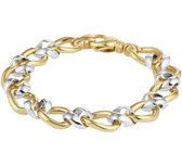 N-joy trendstyle 14k Geel met wit gouden dames armband 16128 19 cm lang