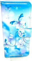 Huawei P40 Pro Blauw Print Portemonnee Wallet Case -TPU  hoesje met pasjes Flip Cover - Boek  beschermend Telefoonhoesje