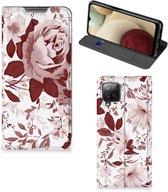 GSM Hoesje Geschikt voor Samsung Galaxy A12 Bookcase Watercolor Flowers