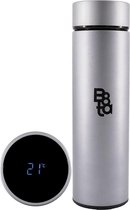 BTA Smart Flask LUXOVIUS -  dubbelwandige thermosfles - Thermosflessen - Thermosbeker - Isoleerfles - reisbeker - Travelmug - Koffiebeker - Theebeker - RVS - met Theefilter - Thermosfles 500ML - Zwart - Thermosfles LED - Thermoskan