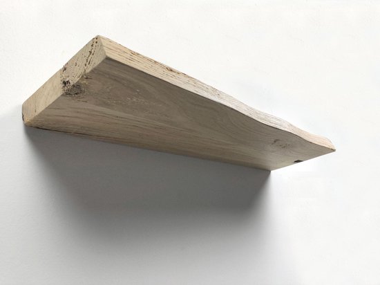 bestrating Op de kop van Product Wandplank zwevend oud eiken boomstam 80 x 20 cm - Eikenhouten wandplank -  Wandplank -... | bol.com