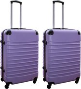 Bol.com Travelerz kofferset 2 delige ABS groot - met cijferslot - 69 liter - lila aanbieding