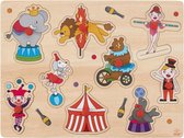 Engelhart Houten Knopjes Puzzel Circus 9 Stukjes - Speelgoed - Baby & Peuter