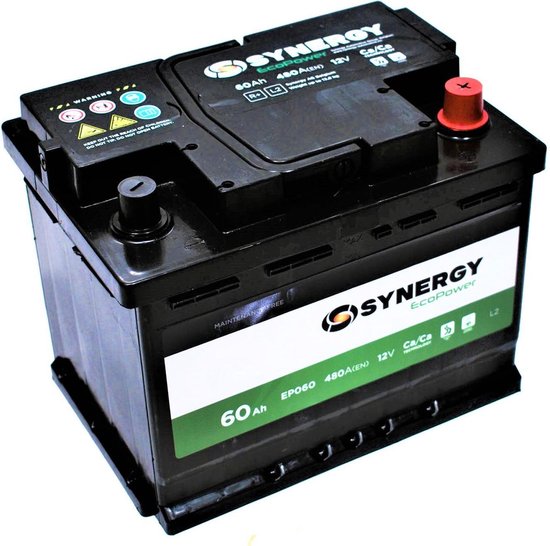 SYNERGY EcoPower 60Ah 480A - Accu - Loodaccu Startaccu Autobatterij Batterie de... | bol.com