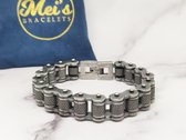 Mei's | Chained Motor Chain armband | armband mannen / sieraad mannen / biker armband | Stainless Steel / 316L Roestvrij Staal / Chirurgisch Staal | polsmaat 19,5 cm / zwart