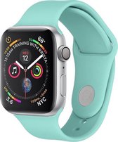 Siliconen Sportbandje - Turquoise - Geschikt voor Apple Watch - 42/44mm - S/M