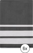 EM Kitchen Theedoek Gestreept Donkergrijs 50x70cm - 6 stuks