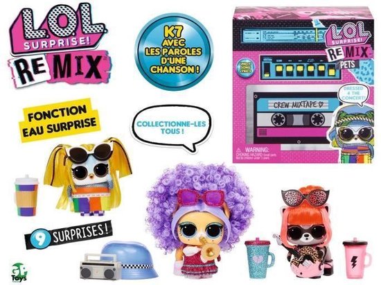 L.O.L. Surprise! Remix set met poppen, verrassingen, doos en accessoires.