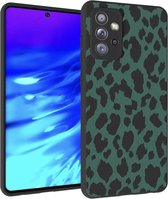 iMoshion Design voor de Samsung Galaxy A72 hoesje - Luipaard - Groen / Zwart