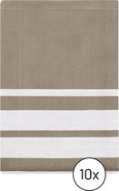 EM Kitchen Theedoek Gestreept Taupe 50x70cm - 10 stuks