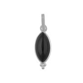 Isha | Hanger 925 sterling zilver | Zwarte onyx edelsteen | Natuursteen
