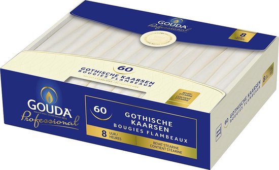 Gouda dinerkaars crème 8 uur D 2,5 H 20,6 cm 10 stuks kopen
