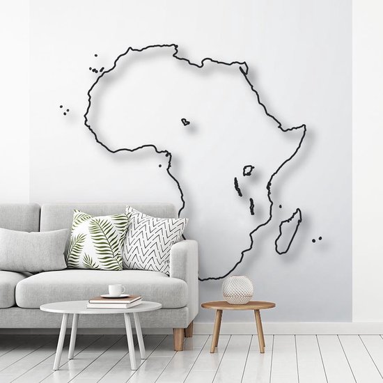 Behang - Fotobehang Kaart - Afrika - Line Art - Breedte 350 cm x hoogte 350  cm | bol.com