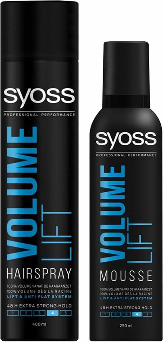 SYOSS Volume Lift Haarspray 1x 400 ml & Haarmousse 1x 250 ml Pakket
