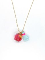 Ketting Meisje- Bal- Roze- Flosje- Mintgroen- Goud- Kind- LiLaLove