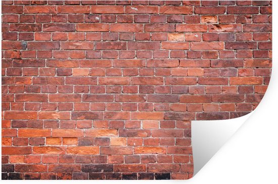 registreren Compatibel met rots Muursticker Bakstenen muur - Muur van rode bakstenen - 90x60 cm -  zelfklevend... | bol.com