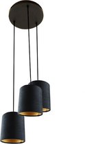 Olucia Davinia - Hanglamp - Zwart/Goud - E27