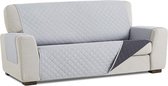 Bankbeschermer Duo Quilt Lichtgrijs - 110cm breed - Aan twee kanten te gebruiken - Bank beschermer van zacht microvezel voor optimaal comfort