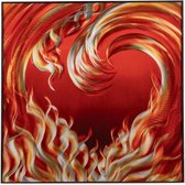 Peinture Coeur en feu amour - Aluminium art - format 60x60 cm Décoration murale Peint à la main avec diverses techniques