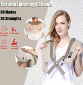 Shiatsu Massage shawl - Cervical massage shawls - 99 Massage Modus - Massagekussen - Massageapparaat - Nekmassage Kussen - Massage Apparaat voor Nek / Schouder / Rug / Benen / Voeten - Voor Thuis - Geen Accu - 220 volt