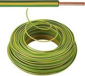 VOB draad / VD draad 2,5 mm² Eca - geel/groen (H07V-U) - rol 100 meter