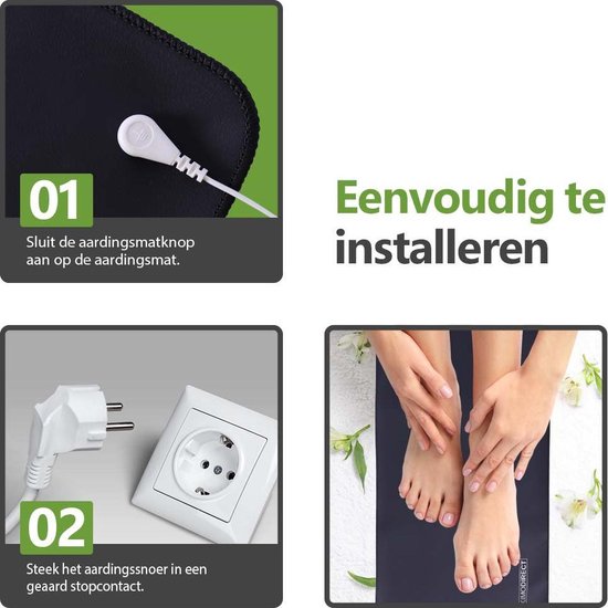 KIMO DIRECT Aardingsmat - 33x60 cm - Grounding Mat - Aardingslaken - Natuurlijk Genezen - Antislip - Zwart
