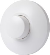 EcoDim - LED Vloerdimmer - ECO-DIM.09 - Fase Afsnijding RC - Enkel Knop - 0-50W - Rond - Mat Wit