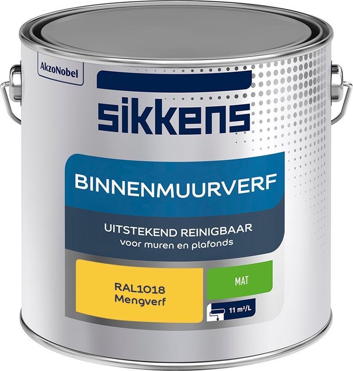 Sikkens Binnenmuurverf Muurverf Mengkleur Mat RAL1018 2.5L