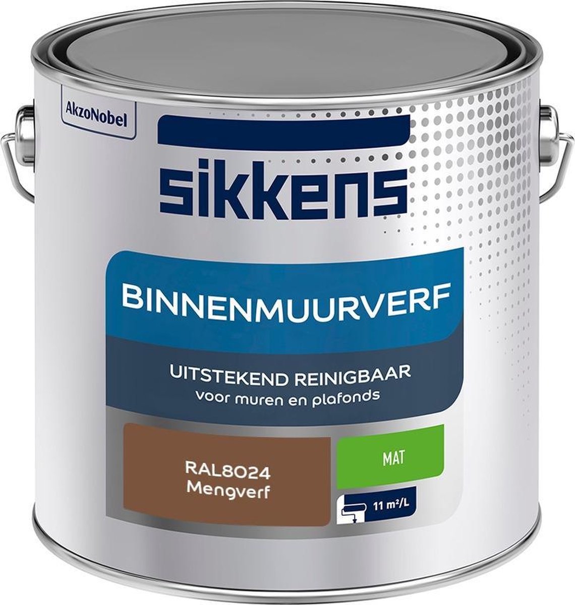 Sikkens Binnenmuurverf Muurverf Mengkleur Mat RAL8024 2.5L