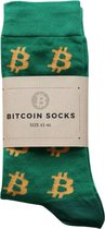 Bitcoin Sokken Groen Oranje - Crypto Sokken - Heren Sokken - Sokken Groen- Maat 43 - 46