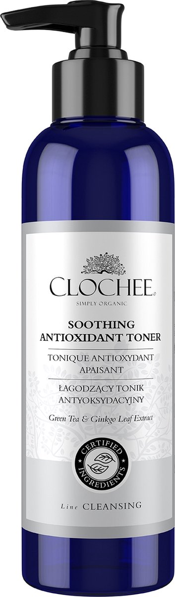 Clochee - Calming Antioxidant Toner With Green Tea & Ginkgo Extract - Restores Ph - 100% Natural - Botanicals - Eco - 250ml
