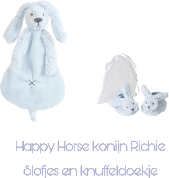 Happy Horse konijn Richie * slofjes en knuffeldoekje* licht blauw